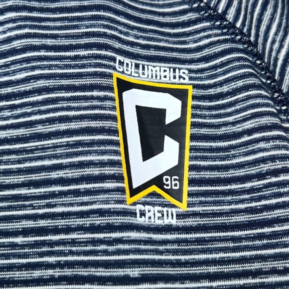 New Era Columbus Crew 1/4 Zip Mens XL Blue Sriped Pullover Long Sleeve MLS - Picture 7 of 15